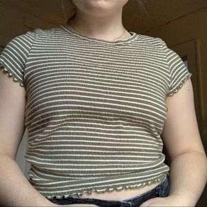 American Eagle Lettuce Edge Baby Tee